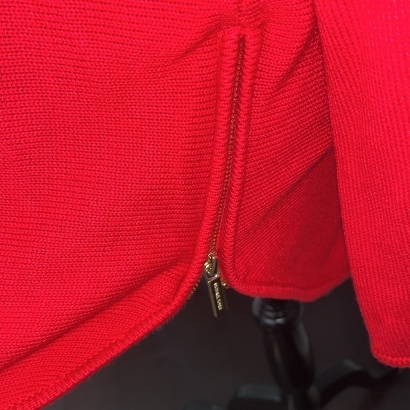 Michael Kors Red Long Sleeve Sweater Womens Zip Up Back Cotton Blend Top Large - Picture 4 of 8